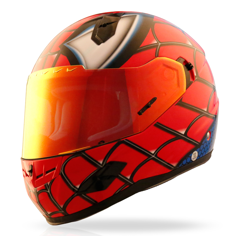 Nenki Motorcycle Helmets Full Face Helmet Street Bike DOT Certified 2 Visors with Clear Shield Dual Visors Fiberglass Shell Spiderman Full Face Helmets image9