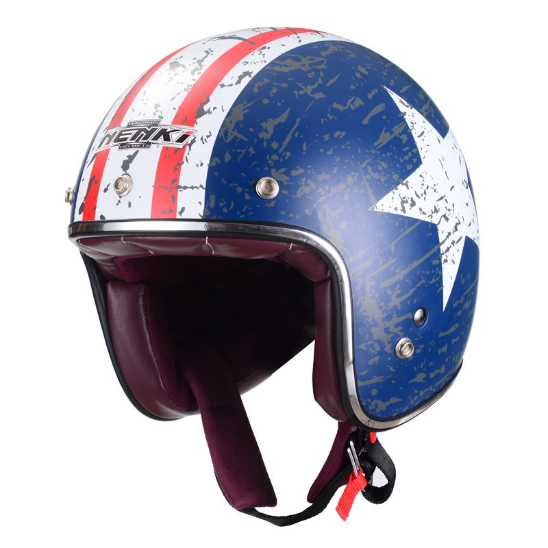 Nenki Motorcycle Helmet Open Face 3/4 Helmet Half Helmet DOT Approved Old Glory Fiberglass Shell NK628 Nenki Helmet Open Face Helmets image12